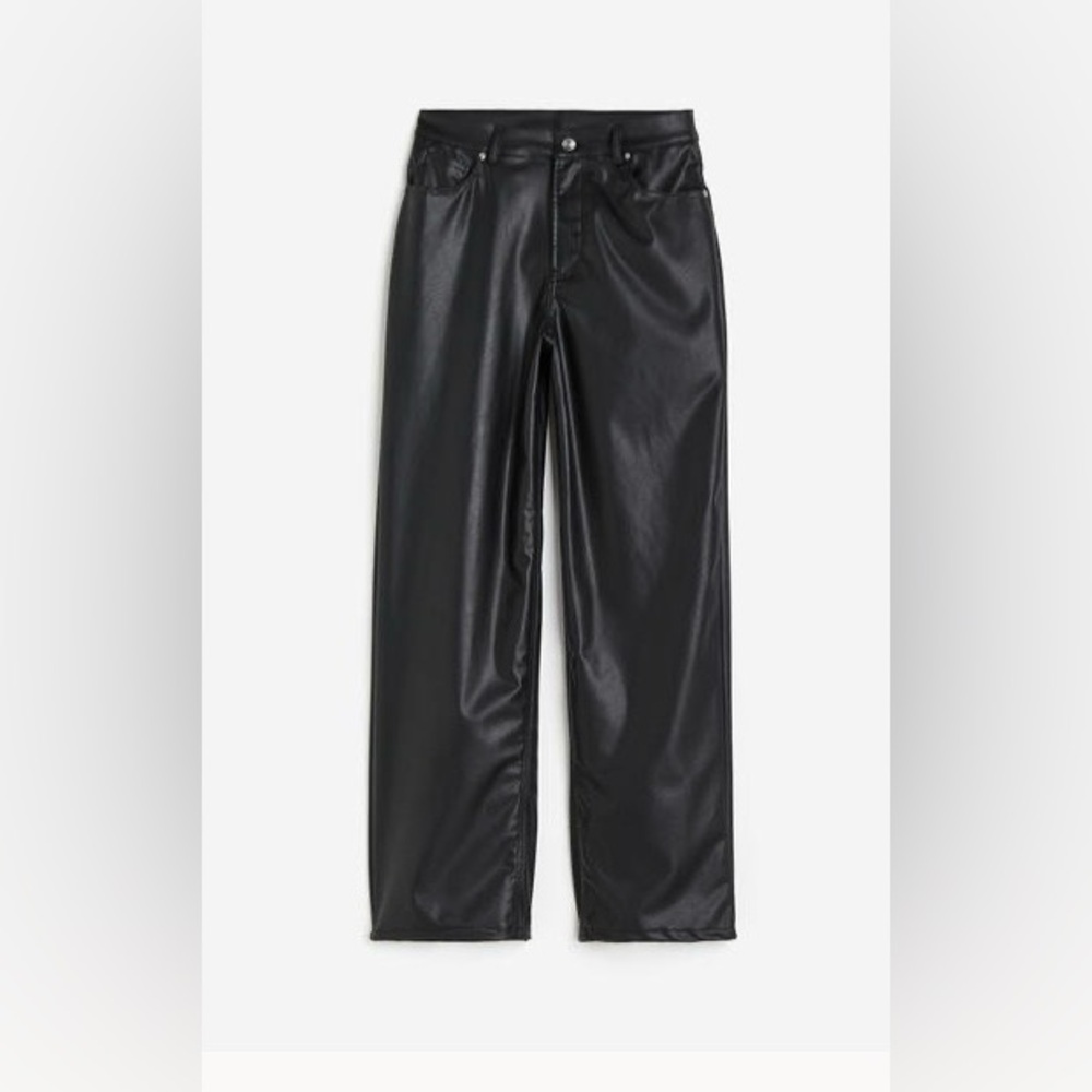 Black Leather 90s Baggy Jeans